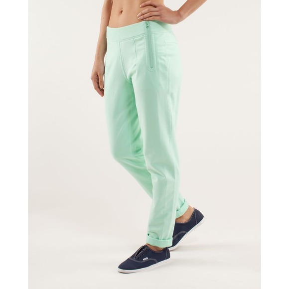 Lululemon Athletica Rejuvenate Sweat Pant Womens 10 Fresh Teal Mint Green Lounge - Picture 1 of 16